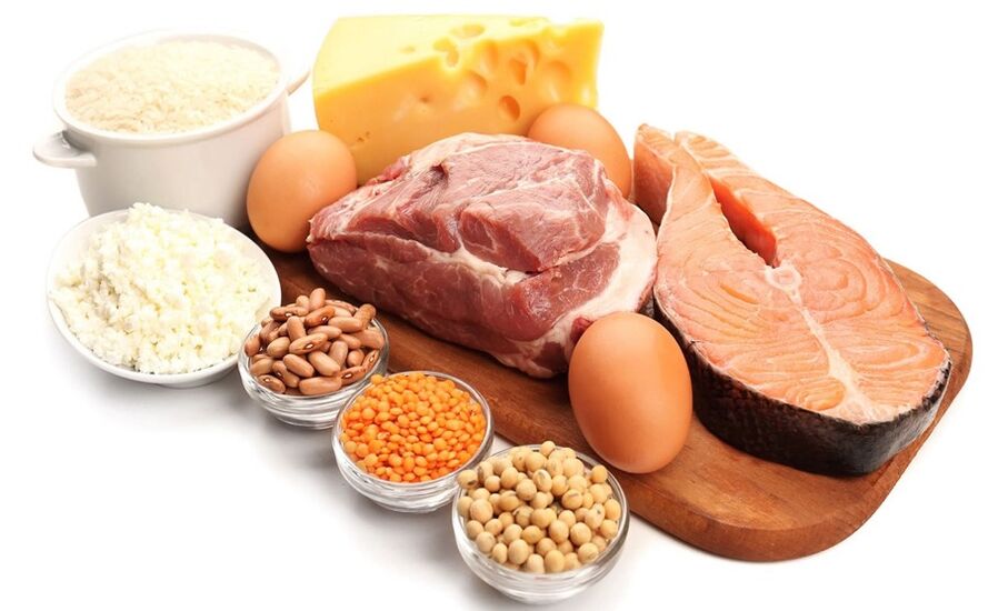 Uma variedade de comida
