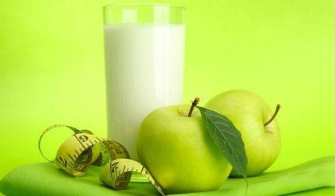 Kefir e maçãs para perda de peso