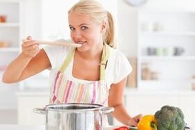 Preparação de caldo para beber dieta