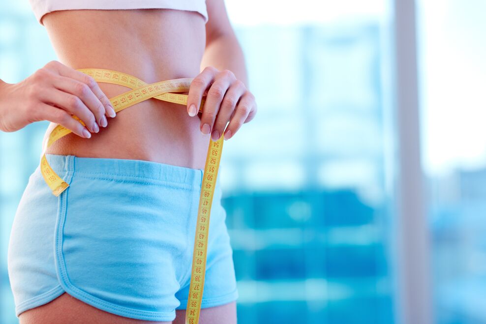 medida da cintura durante a perda de peso por um mês